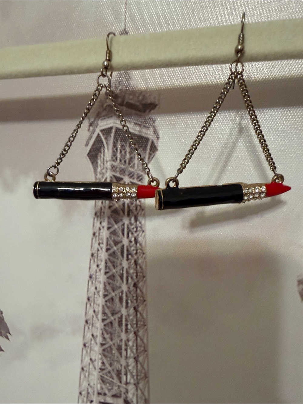 Lip stick earrings